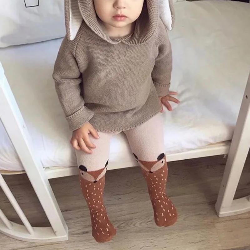 

Autumn Winter New Warm Baby Boys Sweaters 3D Rabbit Cotton Pullover Kids Girls Knitted Sweater for 12M-5Y Girls Boys Cardigan
