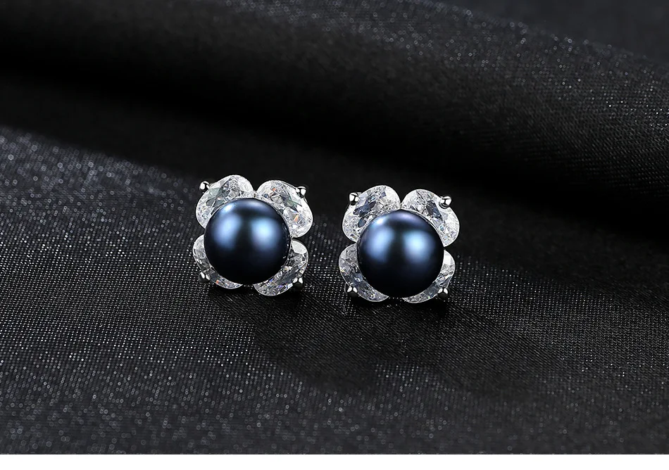 

S925 Sterling Silver Earrings Fashion Earrings Zircon Pearl Earrings GJCH004