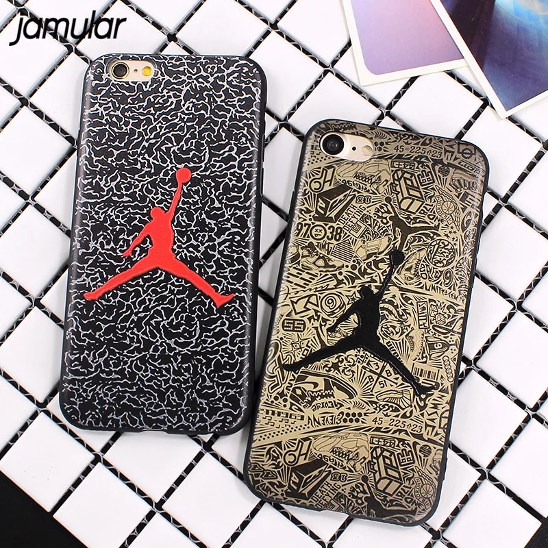 

Air Jordan Pattern TPU Slim Back Cover Skin for iPhone 6 6s Plus Ultra Thin NBA Soft Phone Case For iphone 7 Plus 4.7" 5.5"Shell