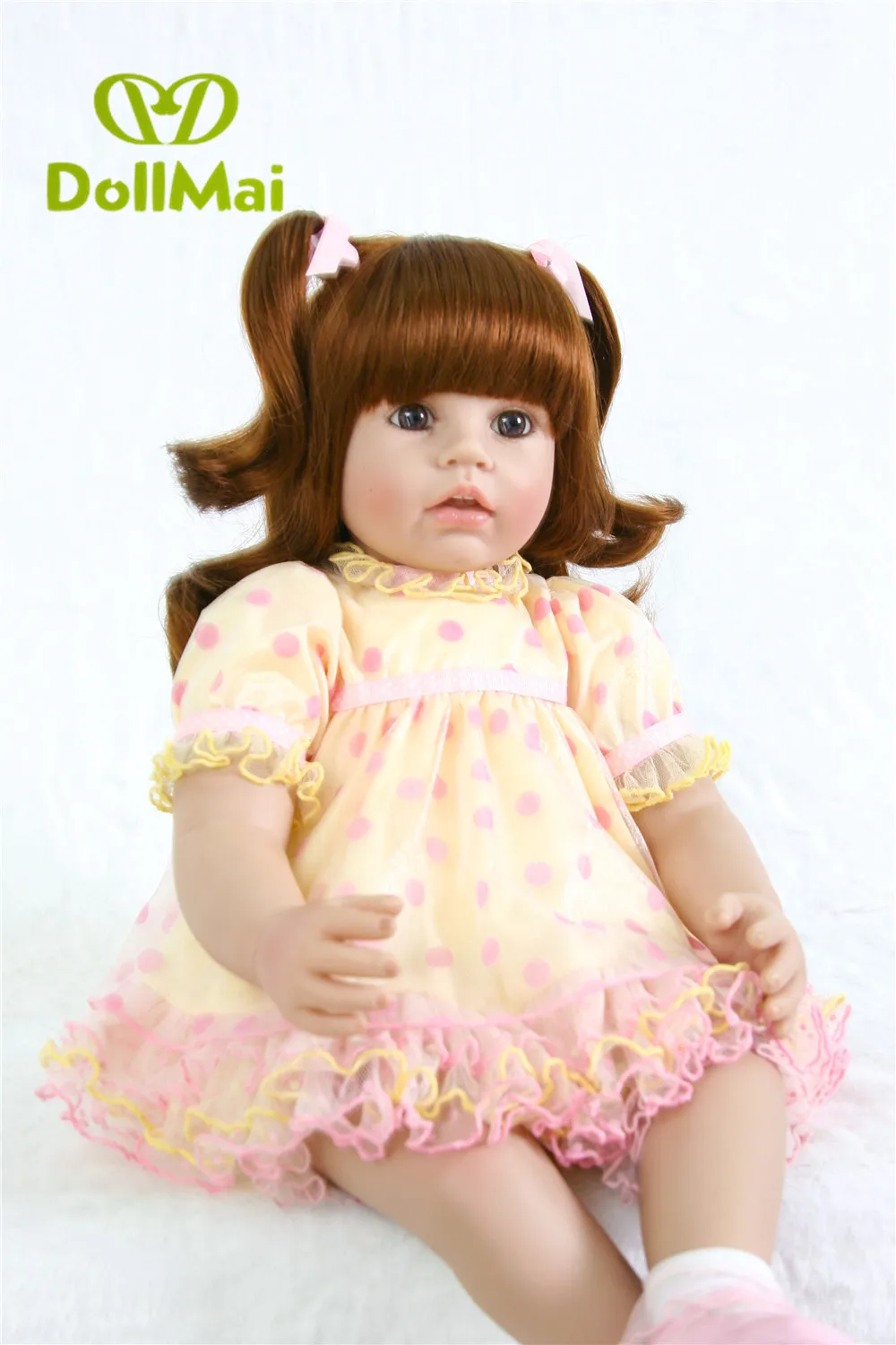 Boneca Reborn игрушка мягкие силиконовые куклы для малышей сюрпризы подарок 60 см