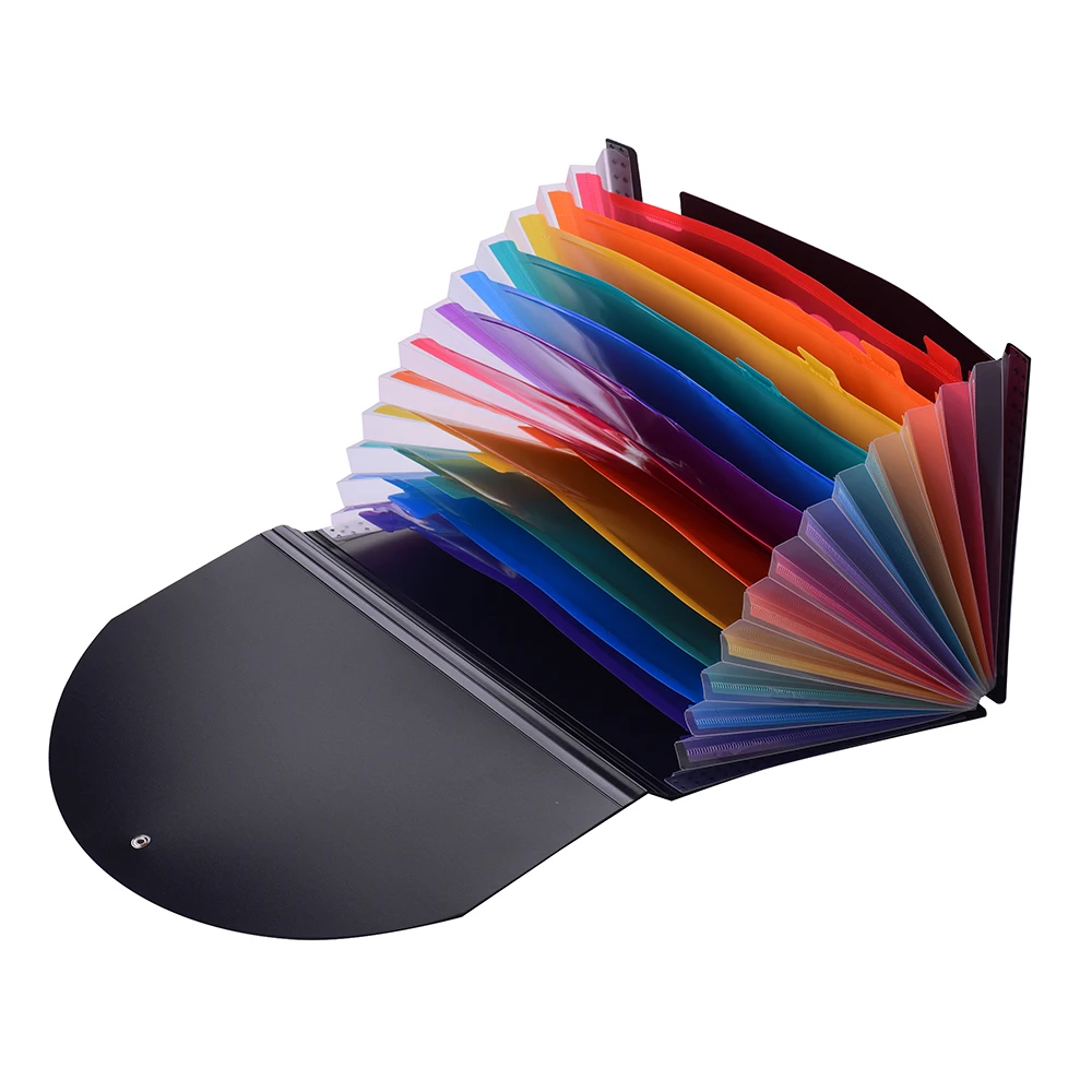 12 Pockets Rainbow Accordian Expanding File Folder Coloured A4