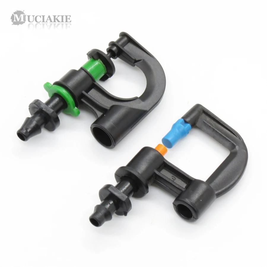

MUCIAKIE 1PC 360 Degrees Misting Rotating Sprinkler with Barb Adapter Home Garden Spray Nozzle Irrigation Lawn Tree Greenhouse