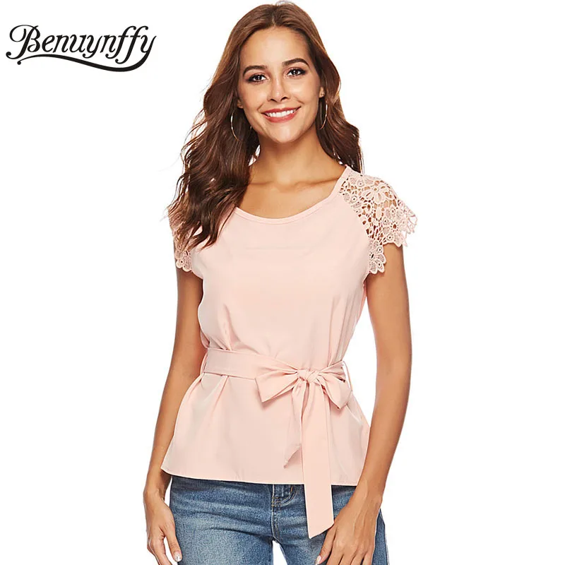 Aliexpress.com : Buy Benuynffy Lace Short Sleeve Solid