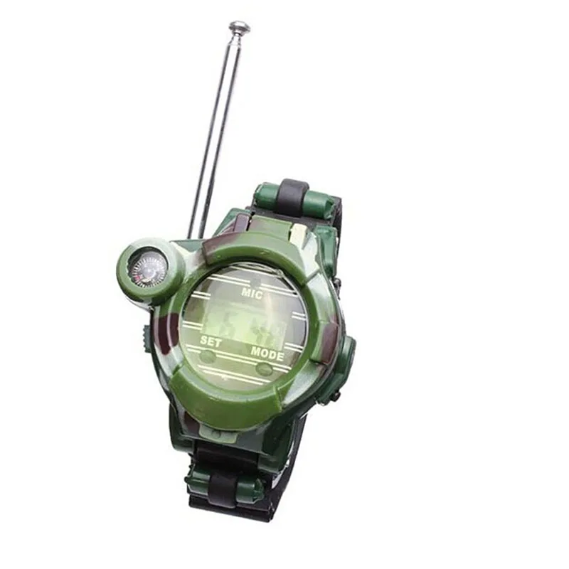 2 шт. многофункциональная двухсторонняя радио игрушка с Лупа с компасом отражатель рация игрушки Дети Военный стиль наручные часы