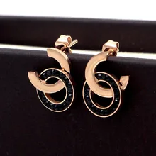 Martick Топ класс мода женщина CO серьги с сияющими AAA кубический черный/белый цвет европейские серьги для женщин E190