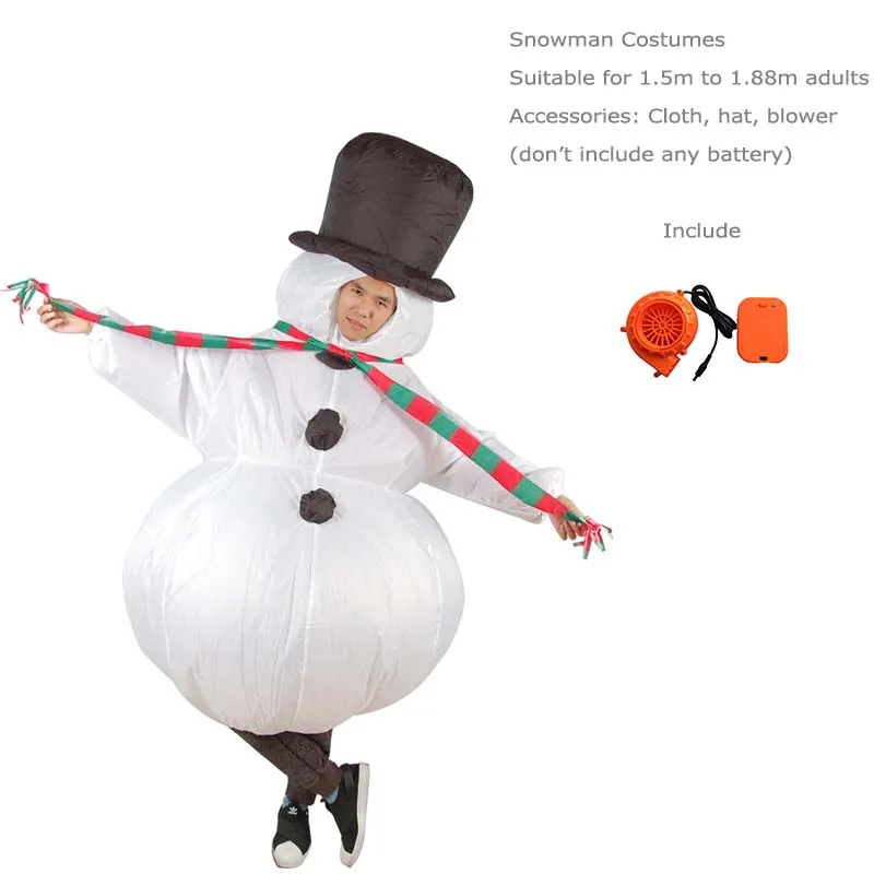 Надувной снеговик костюм олень ночь Хэллоуин костюм косплей костюмы для взрослых нарядное платье надувной снеговик праздник Аниме Костюм