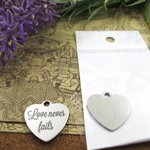 20 шт.-«Любовь никогда не подводит» очаровательыне нержавеющие больше стиля для выбора амулеты «сделай сам» подвески для колье