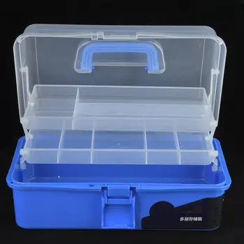 

Storage Box Remote Control Three-layer Translucent Large Art Supplies Storage Box Multi-function Organizer Container