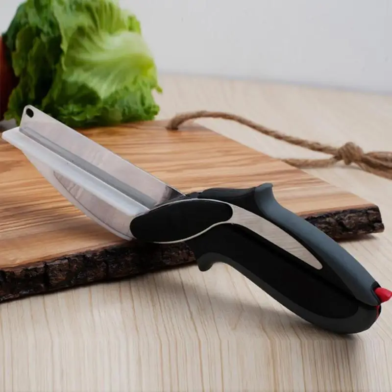 2 в 1 умный пищевой измельчитель режущий инструмент, кухонный нож ножницы из нержавеющей стали овощерезка для нарезки