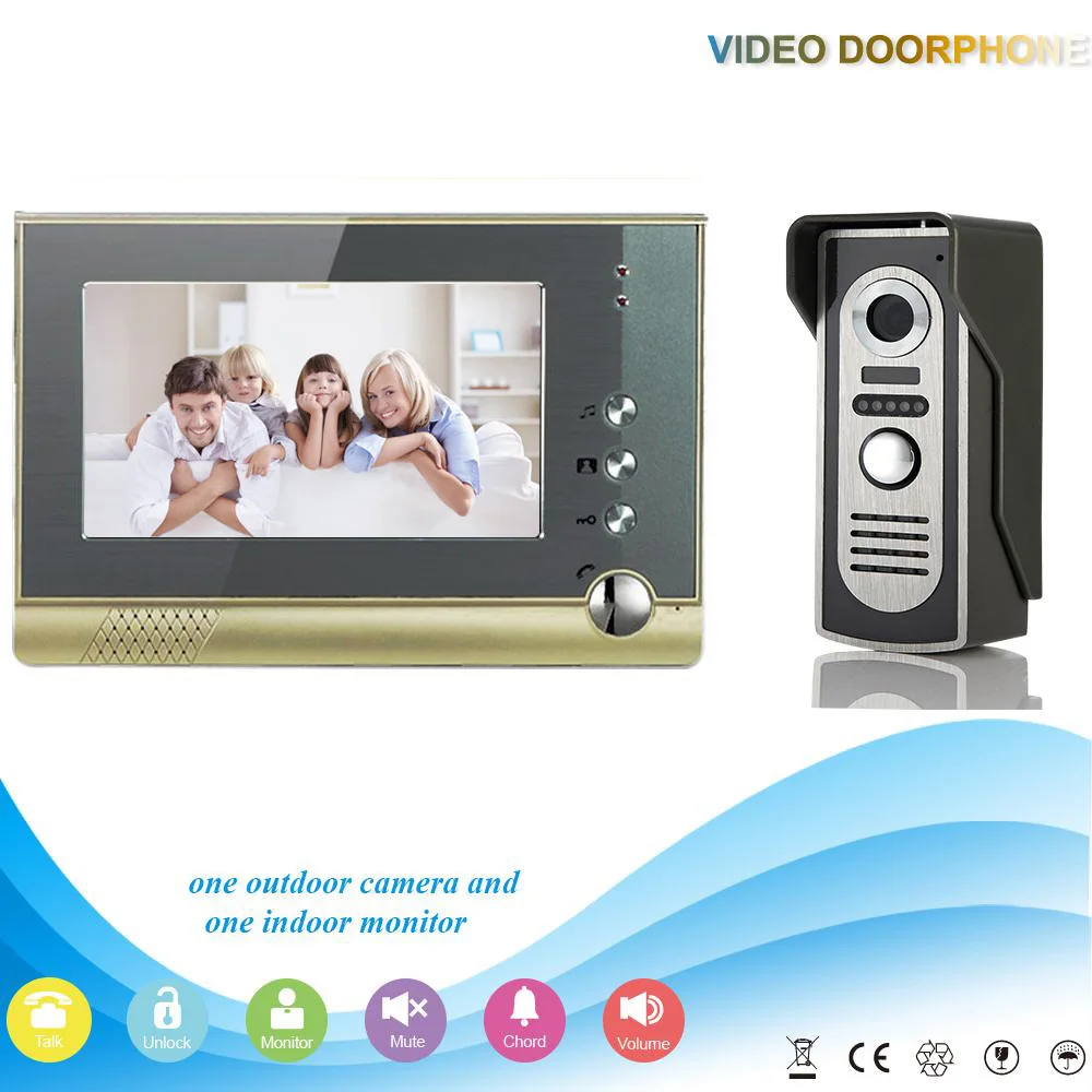 

XSL-V80-M2 1V1 Xinsilu Manufacturer 2016 7 inch large screen Color LCD Monitor intercom building video door phone