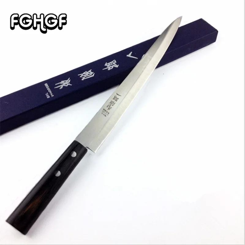 

2018 FGHGF 10'' Slice Knife Sushi raw fish Kitchen Cook Chef fillet Cutlery salmon Sashimi Restaurant Dice Mince Santoku Slicer