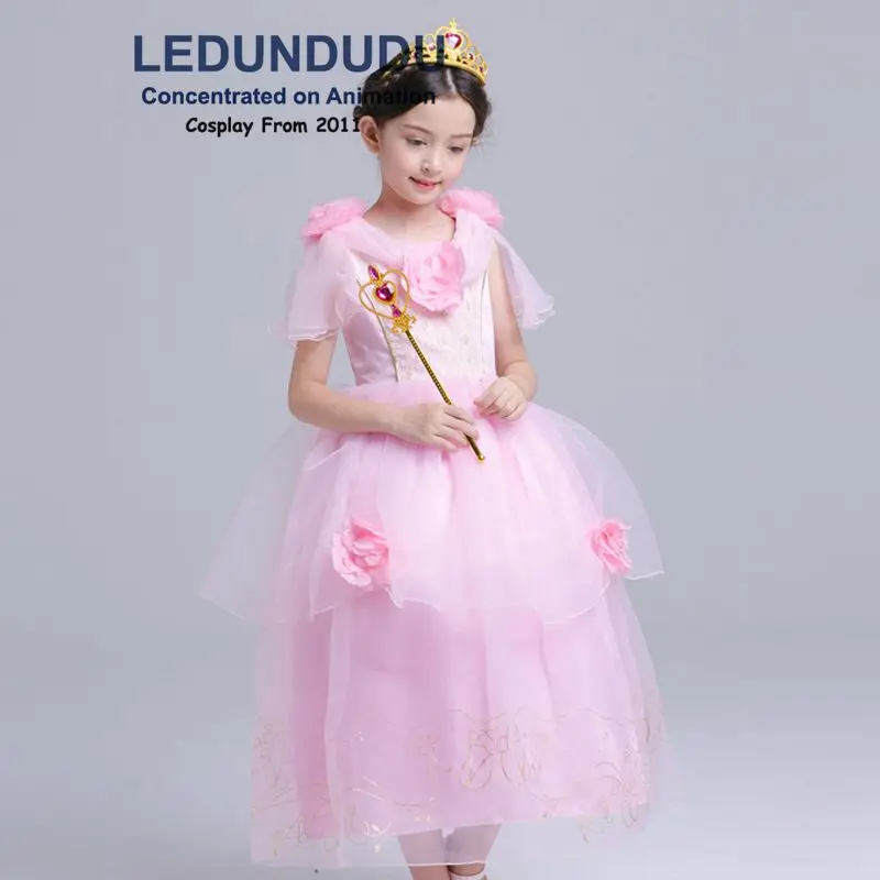 Hot Beauty and the Beast Cosplay Costume Girls Gorgeous Princess Dress Children Fancy Halloween Clothes Belle Princess Dress (25)