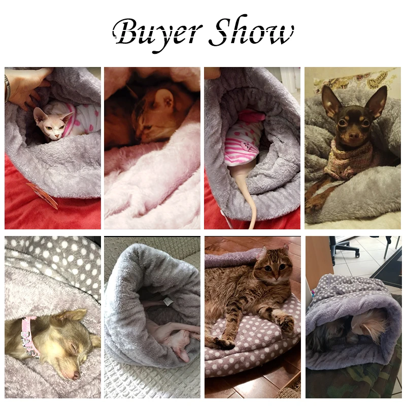 Pet Dog Cat Sleeping Bags with Pocket Lovely Cozy Beds Super Warm Rabbit Kitten Puppy Cushion Mat Multiple Function Pet Supplies