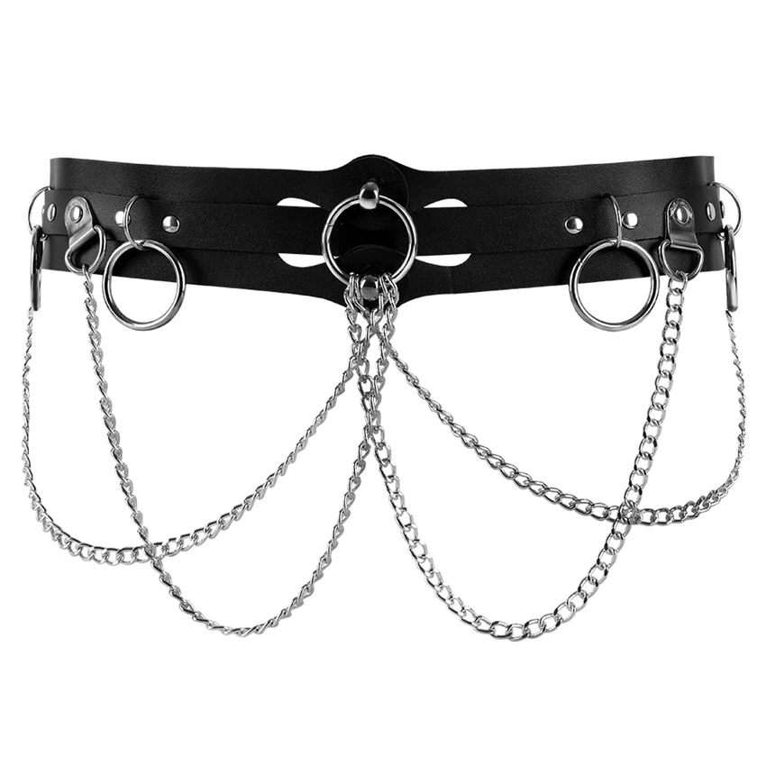 Leather Harness Stockings High Garter Belt for Women Black Sexy Bondage Shorts Plus Size punk goth Festiva Club Party Dance