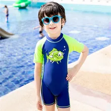 Детские цельнокроеные костюмы купальные костюмы купальники УФ UPF50+ штаны с рисунками, детский купальный костюм для детей Одна деталь купальные костюмы для мальчика плавательный костюм