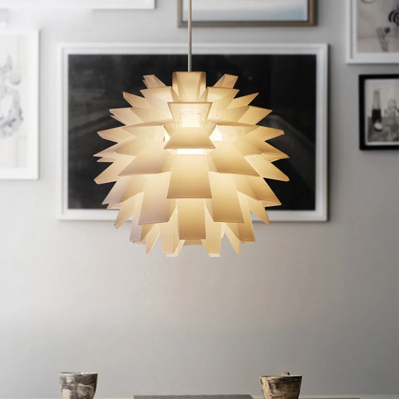 

Creative Nordic White PVC Pendant Lamp Pinecone PP Lotus Pendant Light Hanging Decoration Ofhead Cover for Bedroom Home Lighting