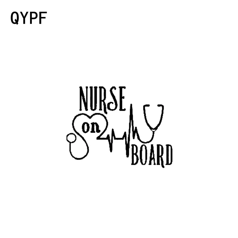 QYPF 17 8 см * 13 7 наклейка медсестра на борту Виниловая для автомобиля черная