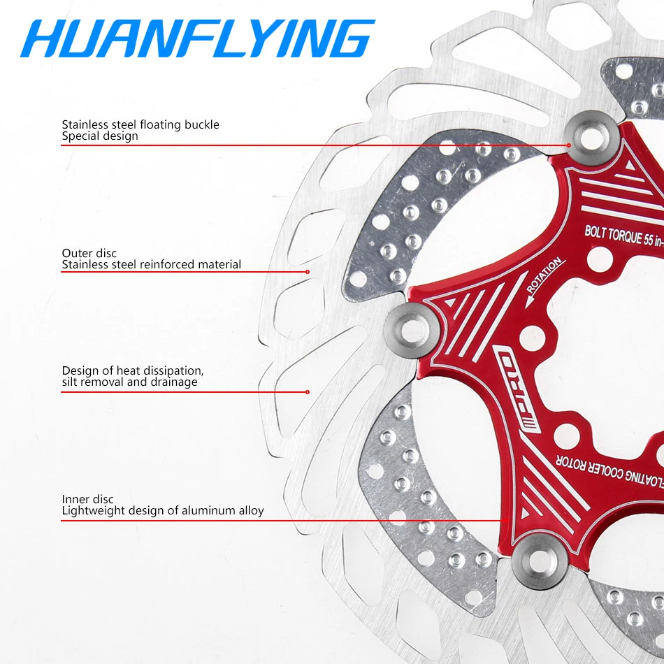 IIIPRO 1 шт. MTB/дорожный велосипед велосипедный дисковый тормоз охлаждения плавающий ротор 140/160/180/203 мм горный велосипед 6 болтов рассеивания тепла ротора