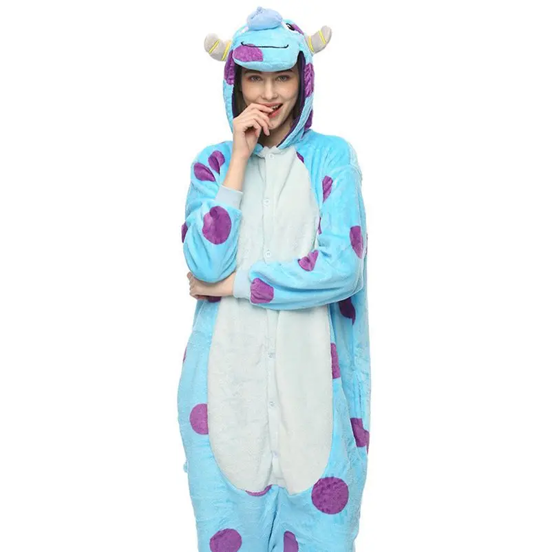 

Kigurumi Blue Monster Pajamas Animal Party Cosplay Costume Flannel Onesies Game Cartoon Animal Sleepwear