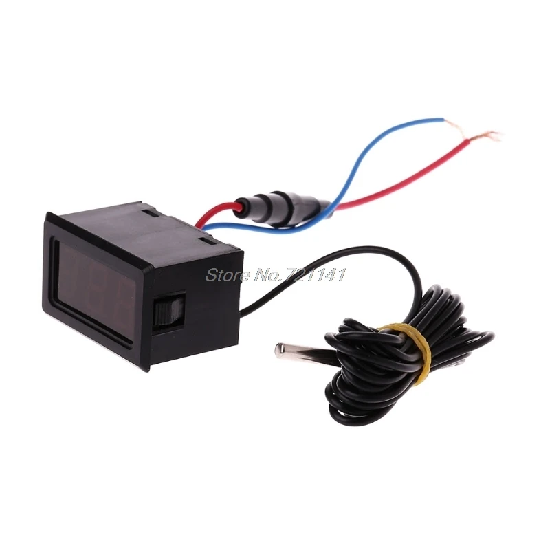 

OOTDTY New Digital Thermometer Thermograph red LCD display 110-230V Temperature sensor with 2m Probe