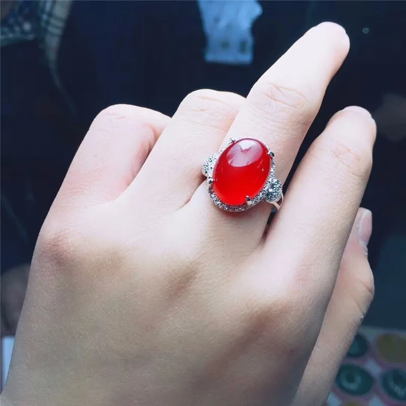 

Koraba Fine Jewelry 925 Silver Inlaid Chalcedony Noble Rings Gifts Three Color Optional Free Shipping