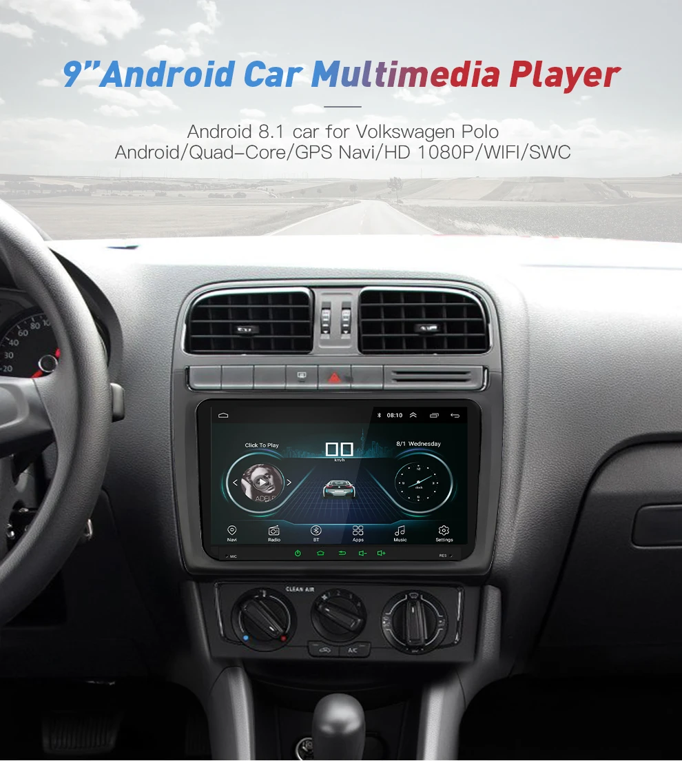 " 2 din Android 9,1 автомобильный Радио мультимедийный плеер gps Navi для Volkswagen Jetta mk6/Golf mk6/Passat b6/Touran/Polo стерео