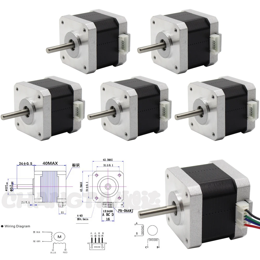 

4 lead Nema17 Stepper Motor 42 motor Nema 17 motor 42BYGH 38MM 1.7A (17HS4401) motor for CNC XYZ 3d printer motor