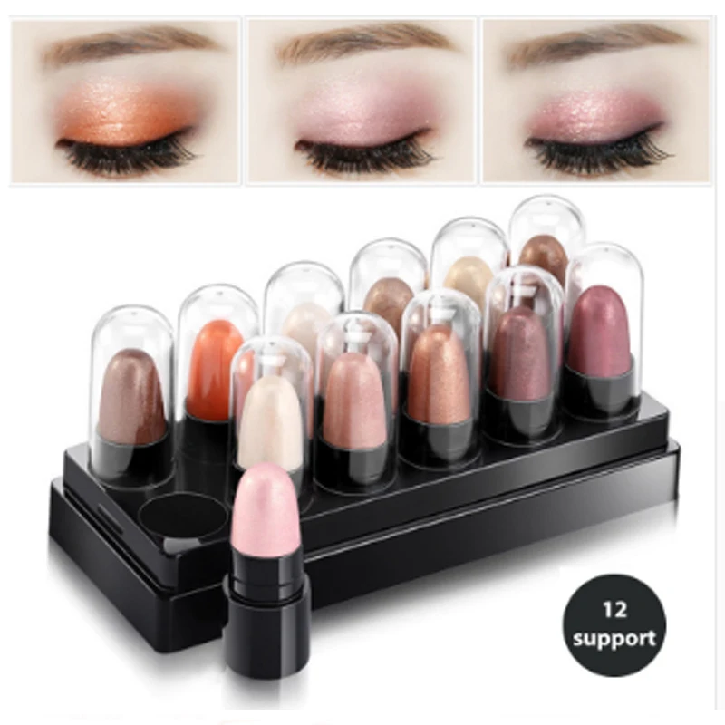 

MAYCREATE brand Eye Shadow Makeup Kit Stick Cosmetic Shimmer Eye Shadow Kit Waterproof Long Lasting Beauty Eyes 12Pcs 1Set
