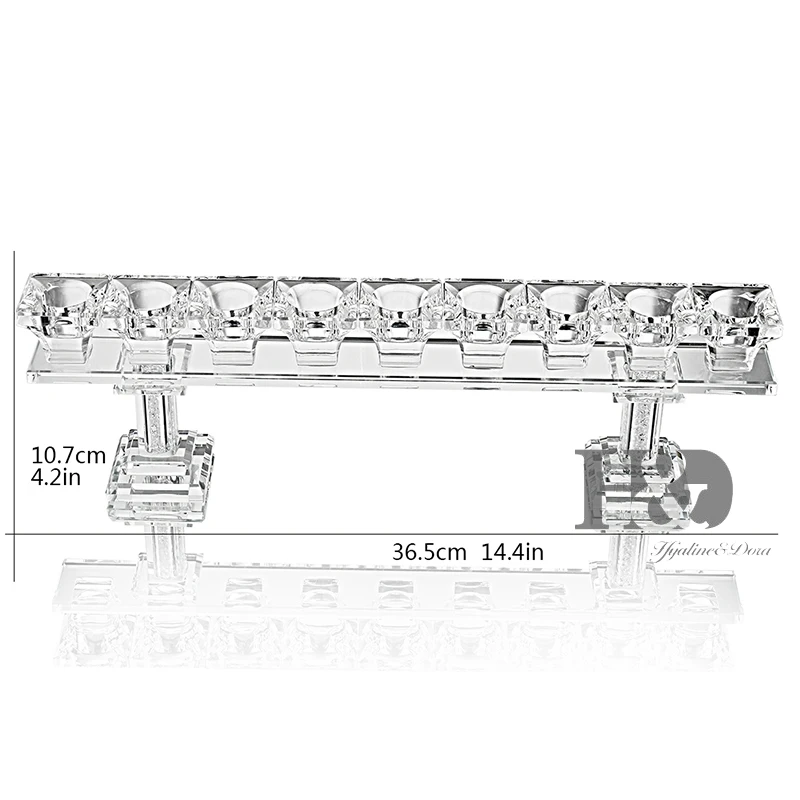 H& D хрустальные Hanukkah Menorah/хрустальные подсвечники с 9 светильник канделябры для дома свадебный обеденный, декоративный журнальный столик