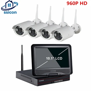 

SSICON 2 In 1 960P 10.1" LCD Screen Monitor Wireless NVR CCTV System 1.3MP Outdoor IP Wifi Camera Security Surveillance Kit