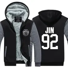 BTS Bangtan Boys hoodies males Jungkook jhope jin jimin v suga jacket prime quality Thicken Zipper hooded Sweatshirt Plus dimension