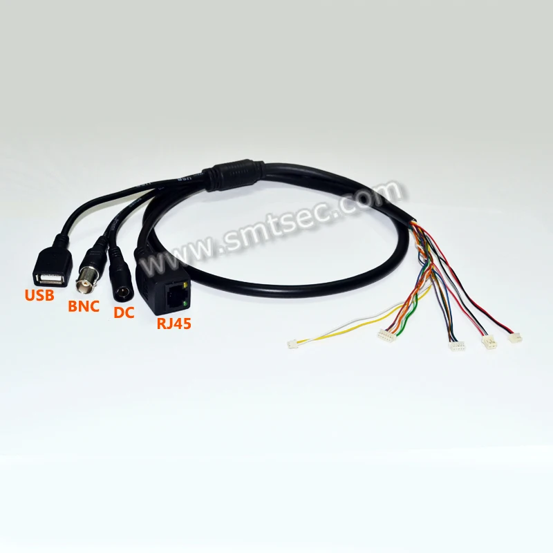 SMTSEC Board Camera Extend Pigtail Cable RJ45+BNC+DC+USB CCTV Products