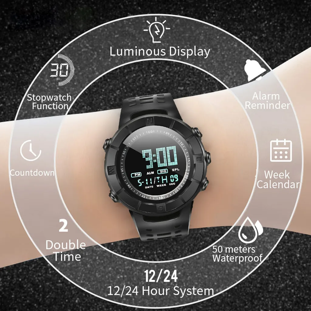 

Men Watch Analog LED Digital Date Alarm Waterproof Sport Quartz Wrist Watch Electronic Watch digital Watch fashion gif Men's wat