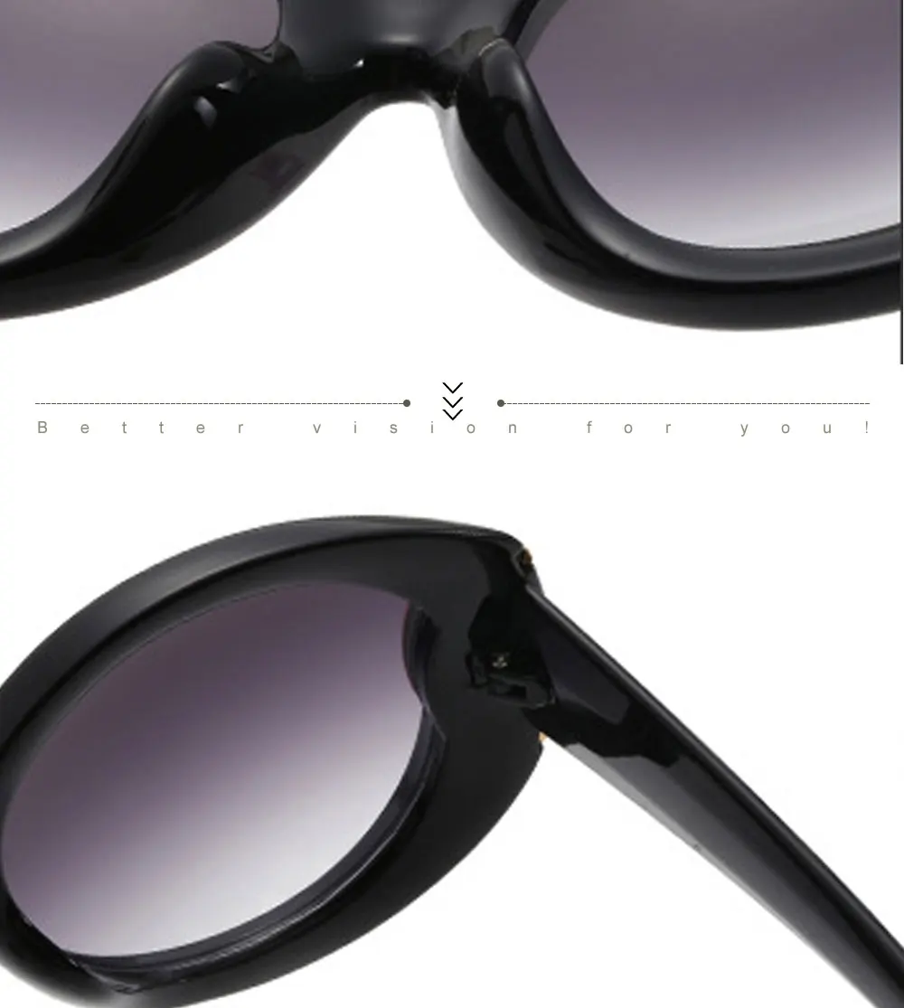 VEGA Eyewear Fashion Oval Sunglasses Women for Big Face Ladies Oversized Glasses with  (
