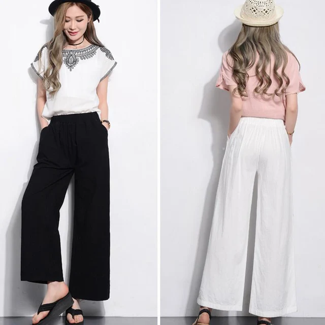 Sign 2016 spring and summer women's casual wide leg pants