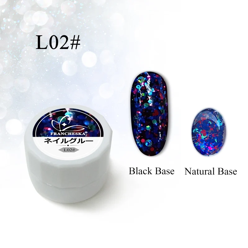Francheska Блестящий Алмазный УФ-гель для ногтей замачиваемый Полупостоянный гель лак Блестящий лак Эмаль основа верхнее покрытие - Цвет: glitter gel L02