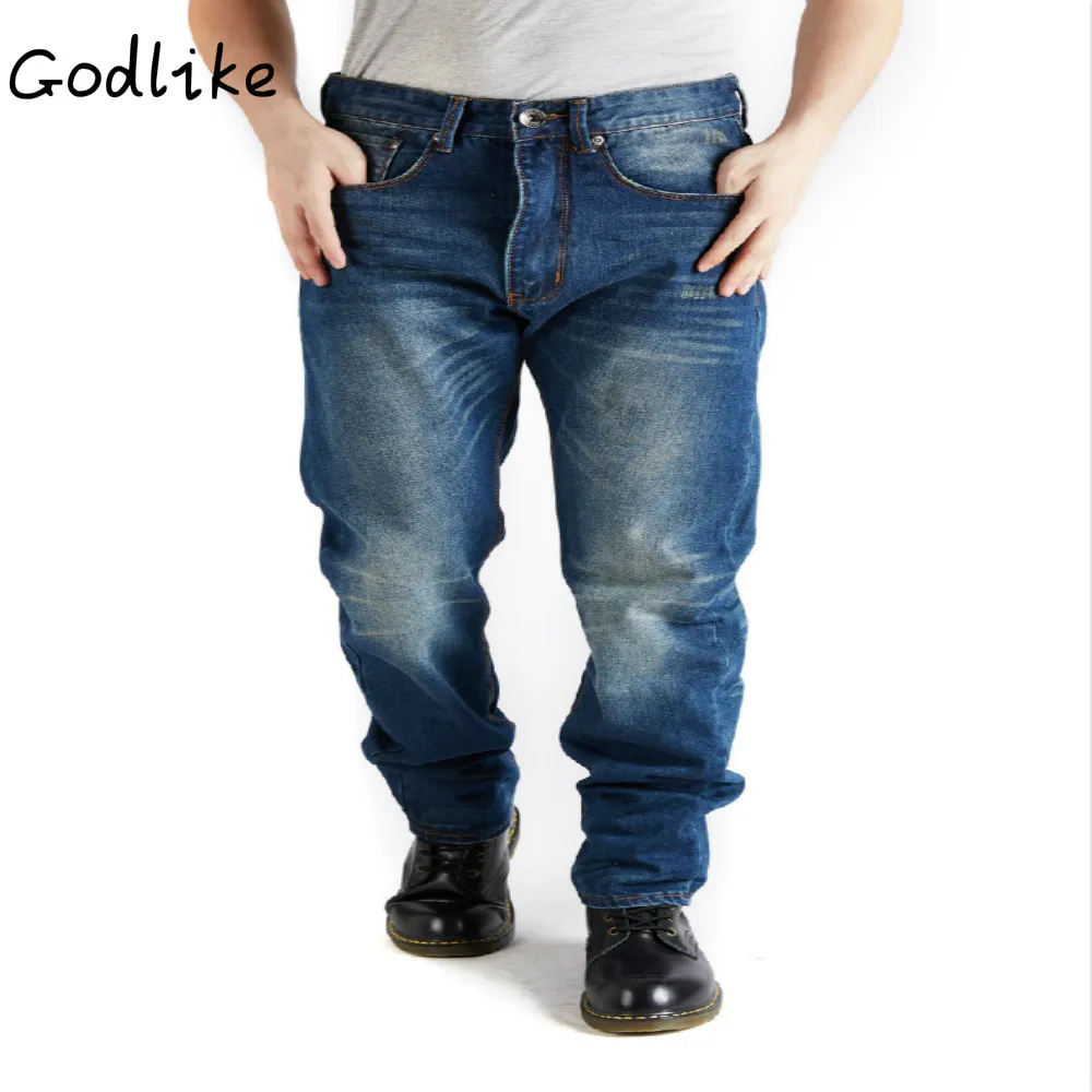 

GODLIKE men's autumn and winter's new baggy and fat fat dude hip hop jeans/Men fashion casual clash jeans/splicing/Large size