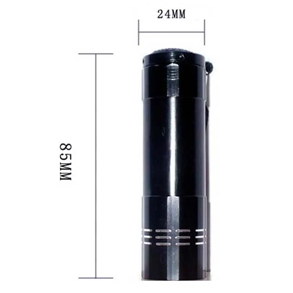 Высокое качество 9 Светодиодный УФ-светильник алюминиевый фиолетовый светильник Ультрафиолетовый фонарь AAA батарея для клея отверждения путешествия обнаружения
