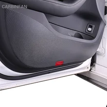 Углеродного волокна автомобилей Стикеры S двери анти-Kick Коврики протектор Коврики анти-грязный Стикеры для Mercedes Benz C класс 200l c180l glc260 c278