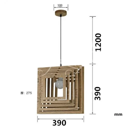 Современный минималистичный Ретро подвесной светильник из дубового дерева винтажный светильник ing для ресторана столовой кофейного зала Pendente de teto Laparas - Цвет корпуса: Square shade