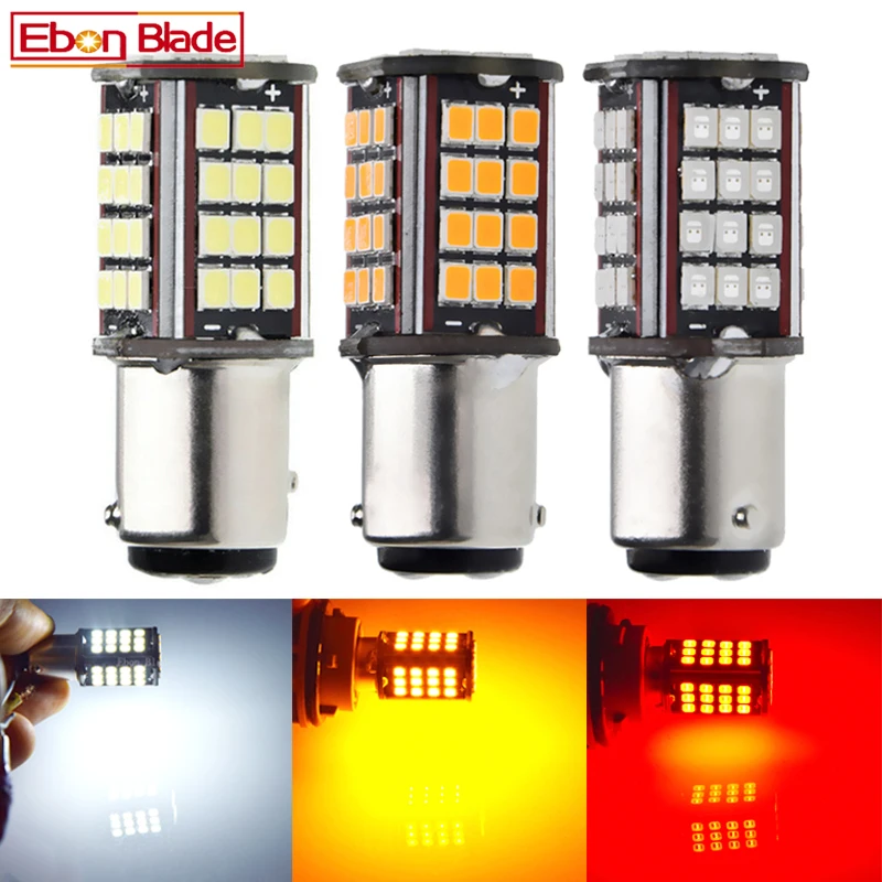 

2 x 1157 BAY15D P21/5W led car light white red yellow amber 56 smd auto motorcycle brake stop turn signal lights bulb lamp 6V DC