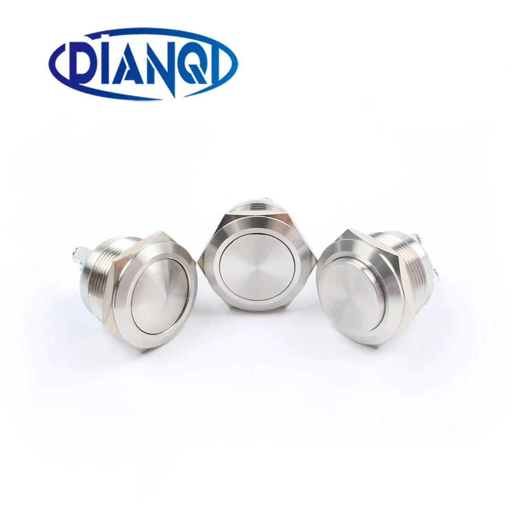 

22mm waterproof stainless metal push button switch high flat ball round momentary domed 1NO reset buttons switches
