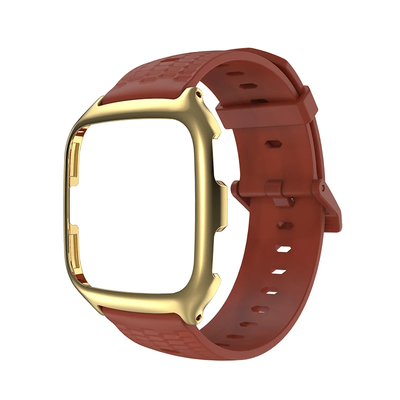 Mijobs Мягкие силиконовые сменные спортивные часы-браслет ремешок для Fitbit Versa Замена Smartwatch Браслет - Цвет: hot orange gold