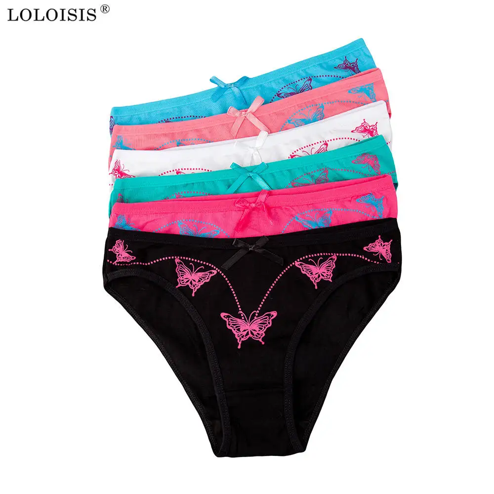 LOLOISIS Sexy Underwear Women Butterfly Embroidery Bow Women Panties