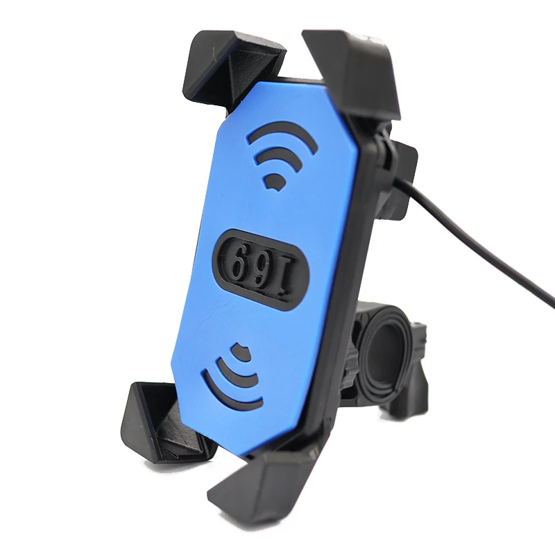 Blue Back mirror Держатель для телефона во время зарядки вращающийся эргономичный телефон USB зарядное устройство Подставка для мотоцикла F-Best - Цвет: Blue Back mirror