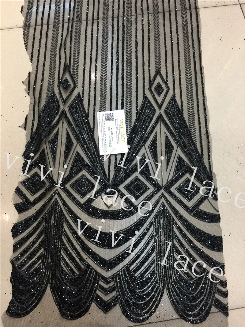 

D484 5yards black glued print glitter net tulle mesh lace fabric for sawing / evening dress/stage