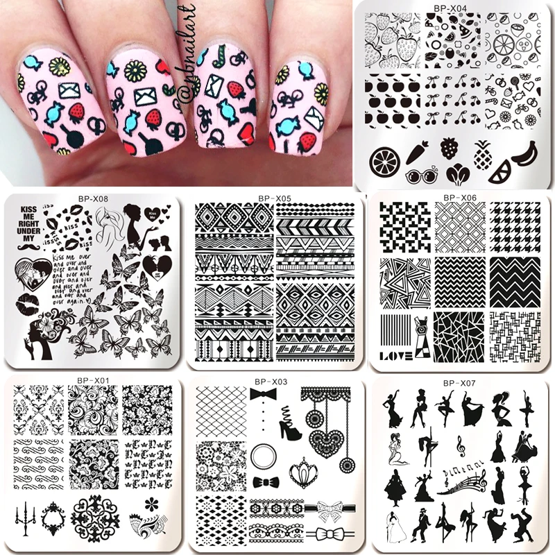 1pc New Born Pretty Nail Stamping Plates Flower Erfly Fruit 1pc New Born Pretty Nail Stamping Plates Flower Erfly Fruit Pattern Art Stamp Plate Image Template Decorations Bpx01 08 In Templates From