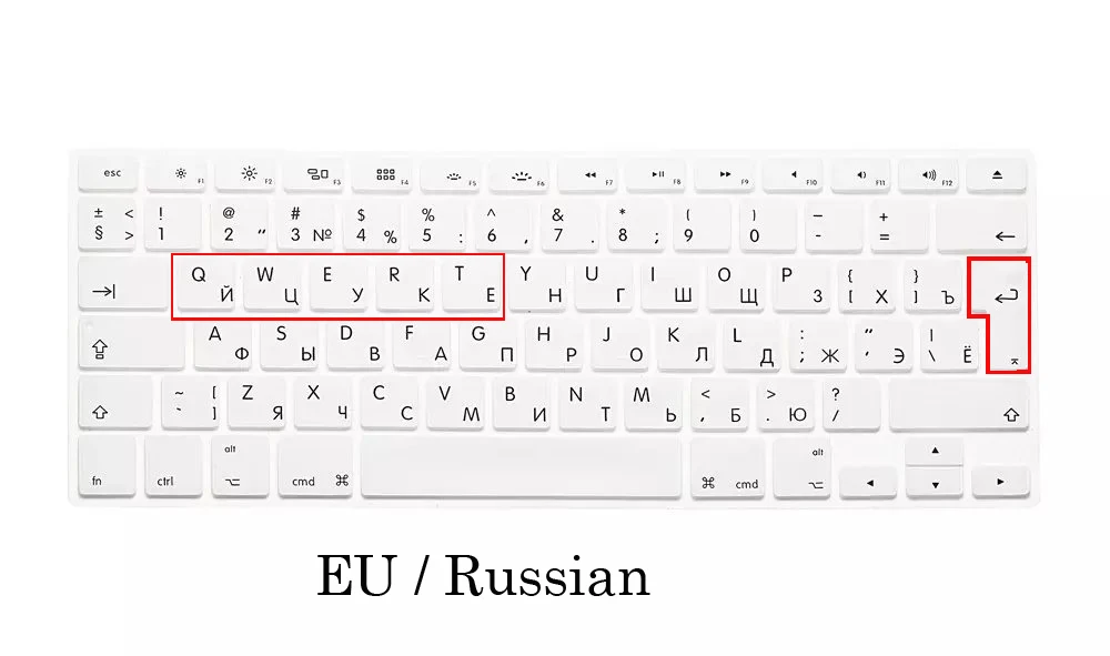 ЕС/США силиконовый чехол для Macbook Pro retina 13 15 русская клавиатура A1502 A1398 для Macbook retina 13 15 русская крышка клавиатуры - Цвет: EU White