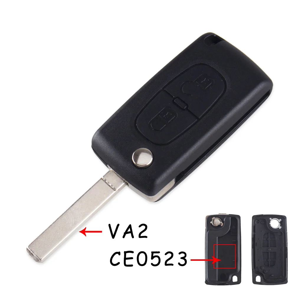 KEYYOU для Citroen C2 C3 C4 C6 Berlingo 2 кнопки откидной складной ключ оболочки Ce0523 VA2 лезвие дистанционного ключа оболочки Авто