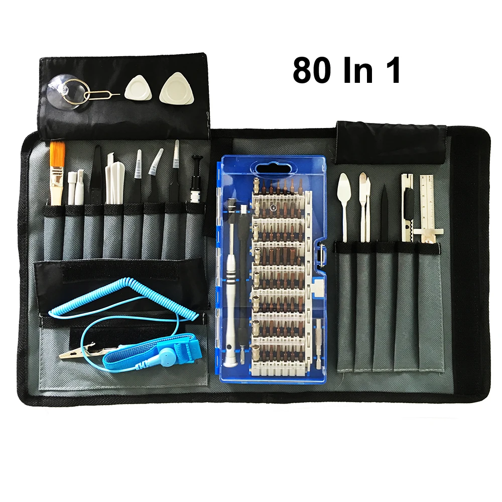 80 шт. набор магнитных прецизионных отверток ручные инструменты Ремонтный комплект с сумкой для iPhone iPad смартфона ноутбука и другой электроники